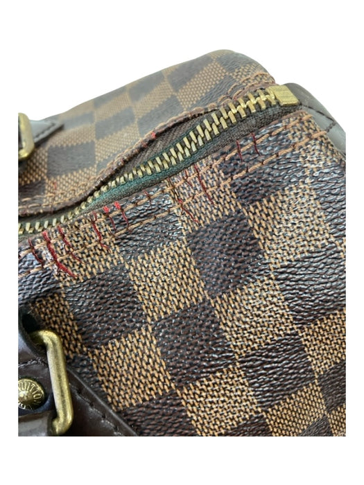 Louis Vuitton Brown Coated Canvas Damier Top Zip Double Top Handle Speedy Bag Brown / M