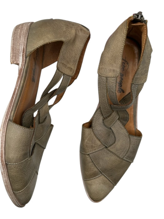 Free People Shoe Size 40 Dark Grey Braided Back Zip Pointed Toe Sandals Dark Grey / 40