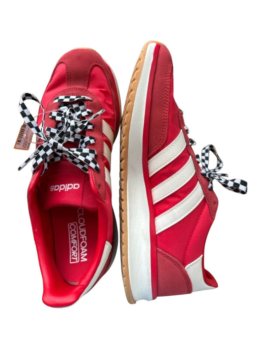 Adidas Shoe Size 8.5 Red & White Canvas & Suede Lace Up Athletic Sneakers Red & White / 8.5