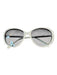 Chanel White Plastic Logo Silver Hardware Oval Sunglasses White