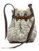 Polo Ralph Lauren White & Brown Leather Cable Knit bucket Crossbody Bag White & Brown / S