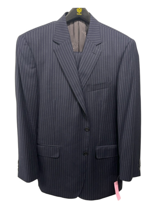 Miller Brothers Blue & Gray Wool Striped 2 Button Men's Suit Blue & Gray / 44r