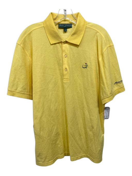 Masters Collection Size L Yellow Cotton Striped Polo Men's Short Sleeve Yellow / L