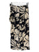 MNG Size S Black & Tan Viscose Maxi Faux Wrap Floral Back Zip Skirt Black & Tan / S