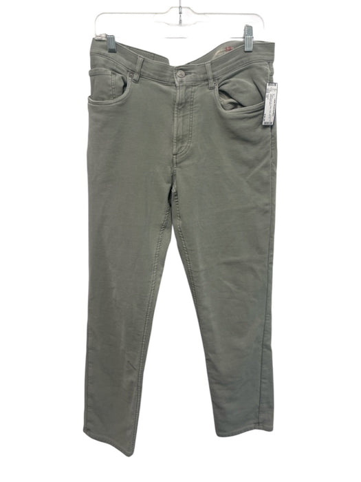 Faherty Size 33 Light Green Cotton Solid Zip Fly Men's Pants Light Green / 33