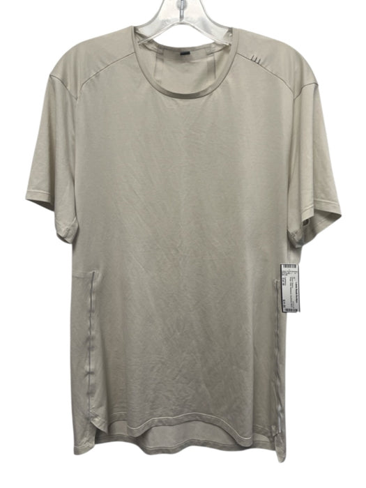 Lululemon Size Est M Beige Solid Athleisure Men's Short Sleeve Beige / Est M