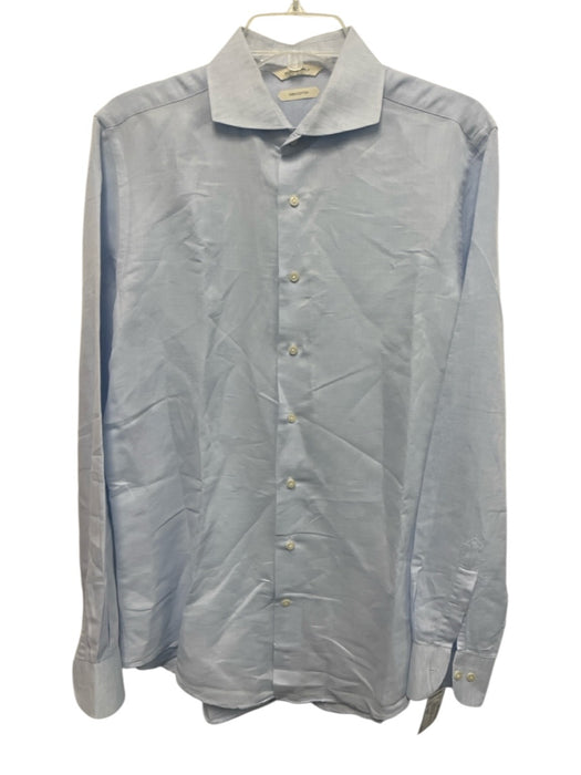 Suitsupply Size 16.5 Blue Cotton Solid Button Down Men's Long Sleeve Shirt Blue / 16.5