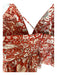 Ulla Johnson Size 6 Orange & White Cotton Spaghetti Strap Floral Pleated Top Orange & White / 6