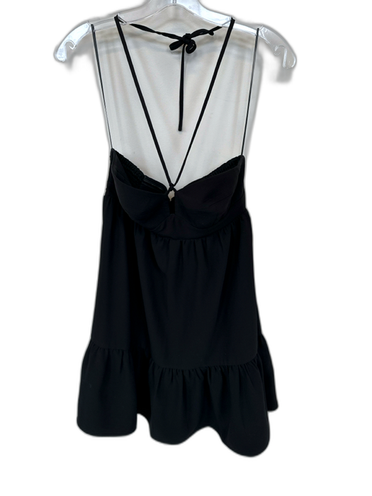 Amanda Uprichard Size XS Black Polyester Halter Neck Back Zip Dress Black / XS