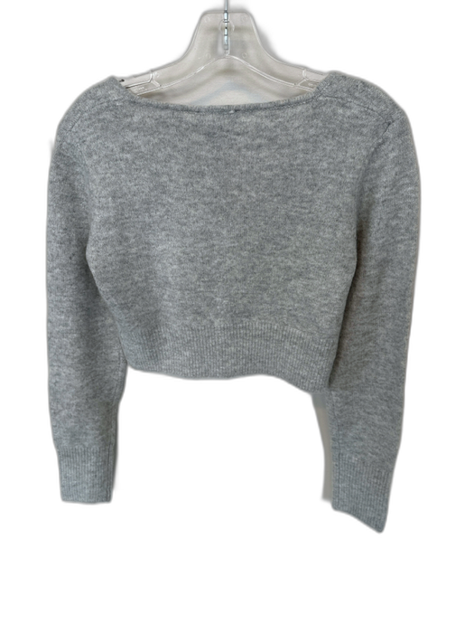 Rachel Zoe Size XS Gray Acrylic Blend Long Sleeve Buttons Cropped Sweater Gray / XS