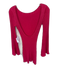 More To Come Size XS Magenta Viscose Blend Long Bell Sleeve Ribbed Dress Magenta / XS