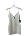 h:ours Size S White & Silver Polyester Blend Spaghetti Strap Polka Dot Dress White & Silver / S