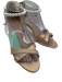 Manolo Blahnik Shoe Size 37.5 Beige Satin open toe Pearl Detail Sandals Beige / 37.5