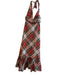 Modwhirl Size Est M Red Missing Fabric Tag Plaid Halter Neck Tie Dress Red / Est M