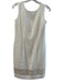 Jones New York Size 6P Off White Triacetate Solid Sheer Panel Sleeveless Dress Off White / 6P