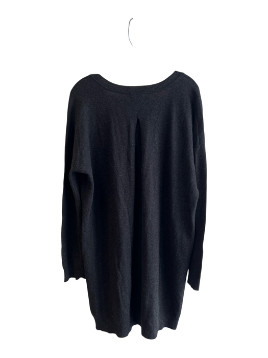 Vince Size XL Black Wool & Cashmere Long Sleeve Knit V Neck Side Slit Sweater Black / XL