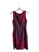 Elie Tahari Size Est L Red & Multi Silk Blend Sleeveless Abstract Print Dress Red & Multi / Est L