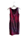 Elie Tahari Size Est L Red & Multi Silk Blend Sleeveless Abstract Print Dress Red & Multi / Est L