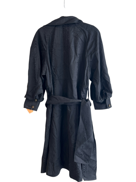 Dana Buchman Size 10 Black Virgin Wool Blend Long Sleeve Waist tie Trench Jacket Black / 10