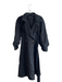 Dana Buchman Size 10 Black Virgin Wool Blend Long Sleeve Waist tie Trench Jacket Black / 10