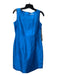 Molly Malloy Petites Size 4 Bright Blue Silk Boat Neck Sleeveless Back Zip Dress Bright Blue / 4