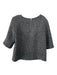 Hache Size 44 Gray Acrylic Blend Fuzzy Back Zip 1/2 sleeve Top Gray / 44