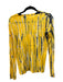 Proenza Schouler Size XS Yellow & Navy Cotton Tie Dye Long Sleeve Semi Sheer Top Yellow & Navy / XS