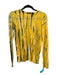 Proenza Schouler Size XS Yellow & Navy Cotton Tie Dye Long Sleeve Semi Sheer Top Yellow & Navy / XS