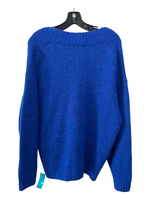 COS Size XS Cobalt Blue Alpaca Blend Button Front V Neck Long Sleeve Cardigan Cobalt Blue / XS