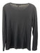 Neiman Marcus Size S Black Cashmere Wide Neck Long Sleeve Ribbed Trim Top Black / S