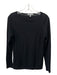 Neiman Marcus Size S Black Cashmere Wide Neck Long Sleeve Ribbed Trim Top Black / S