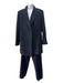 Ter Et Bantine Size 46 Navy & Black Wool Felted Elastic Waist Blazer Pant Set Navy & Black / 46