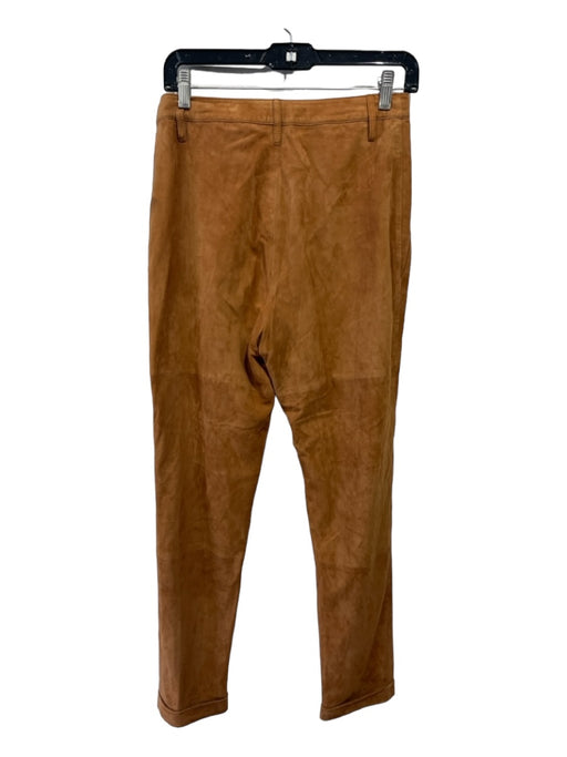 AS by DF Size 4 Camel Brown Genuine Leather High Rise Tapered Panel Detail Pants Camel Brown / 4