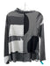 OZAI N KU Size XS Gray Viscose Blend Paneled Long Sleeve Abstract Round Neck Top Gray / XS