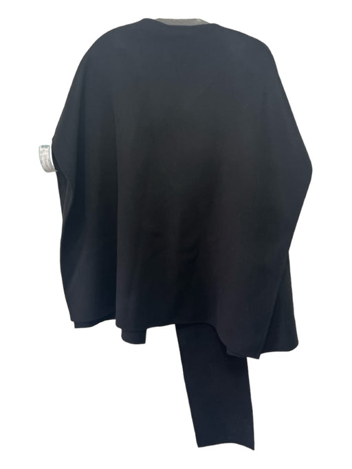 COS Size One Size Black Wool Blend Open Front Open Sides Poncho Cardigan Black / One Size