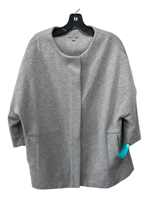 COS Size XS Gray Rayon Heathered Front Zip Drop Shoulder 1/2 sleeve Jacket Gray / XS