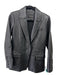 Neiman Marcus Size S Black Leather Blazer One Button Paneled Jacket Black / S