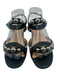 Christian Louboutin Shoe Size 39 Black & Silver Leather Studded Open Toe Sandals Black & Silver / 39