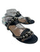 Christian Louboutin Shoe Size 39 Black & Silver Leather Studded Open Toe Sandals Black & Silver / 39