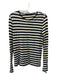 Proenza Schouler Size S Black & Beige Cotton Striped Long Sleeve Semi Sheer Top Black & Beige / S