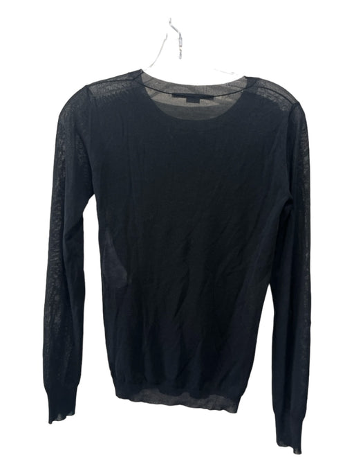 Stella McCartney Size 42 Black Viscose Blend Thin Knit Long Sleeve Mesh Top Black / 42