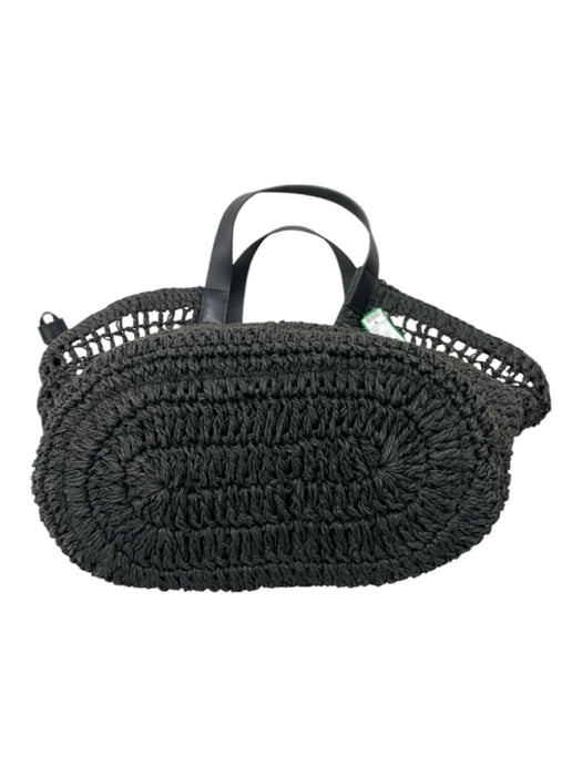 COS Black Woven Open Top Basket 2 Handles Shoulder Bag Black / Medium