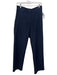 Hache Size 42 Navy Blue Cotton & Virgin Wool High Waist Trouser Wide Leg Pants Navy Blue / 42