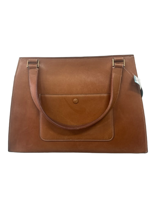 Celine Brown Leather Double Top Handle Top Zip Gold Hardware Bag Brown / L