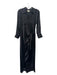 L'agence Size 2 Black Silk Collar Long Sleeve Wrap Side tie Dress Black / 2