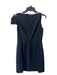 Red Valentino Size 42 Navy & white Cotton Piping Bow Cap Sleeve Ruffle Dress Navy & white / 42