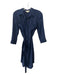 L'agence Size XS Navy & Beige Silk Stars Collared Button Up Long Sleeve Dress Navy & Beige / XS