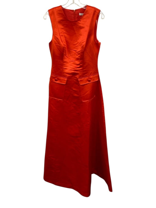 Trina Turk Size 6 Red Polyester Zip Back Sleeveless Satin floor length Gown Red / 6