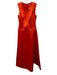 Trina Turk Size 6 Red Polyester Zip Back Sleeveless Satin floor length Gown Red / 6