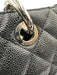 Chanel Black Leather Caviar CC Logo Tote Certified by Entrupy Bag Black / M